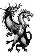 dragon vs centaur posing tattoo design idea