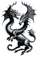 dragon vs centaur posing tattoo design idea