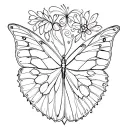 Butterfly flying tattoo design idea