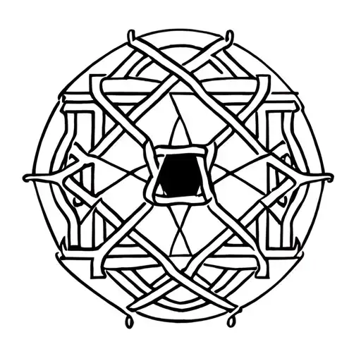 metatrons cube in a Tibetan endless knot design incorporating tattoo design idea