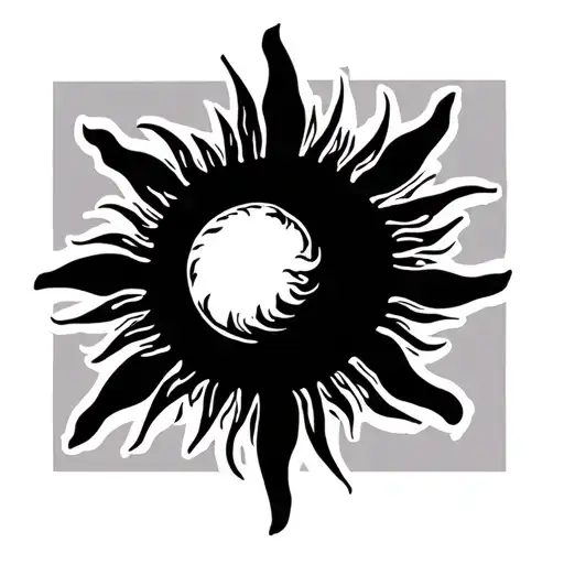sun shining tattoo design idea