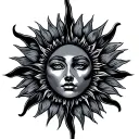 sun shining tattoo design idea
