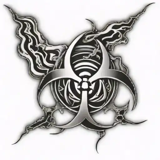 biohazard symbol tattoo design idea