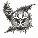 biohazard symbol tattoo design idea