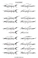 Elder Scrolls daedric script font tattoo design idea