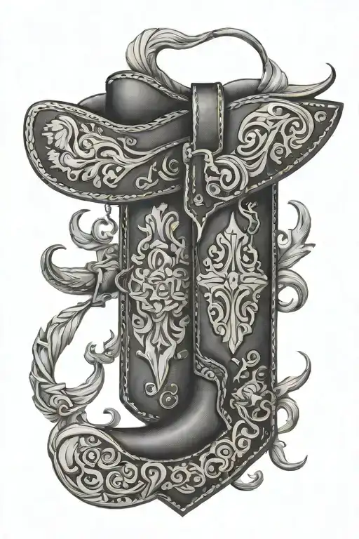 Western Leather Tooling design tattoo design idea