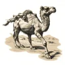 camel walks tattoo design idea