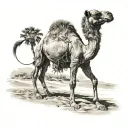 camel walks tattoo design idea