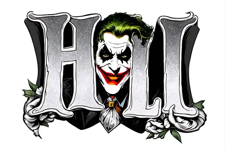 "Hill" joker card tattoo design idea