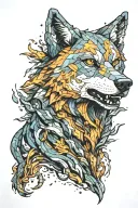 minecraft wolf tattoo design idea