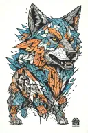 minecraft wolf tattoo design idea