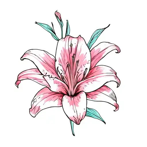 Memorial Mom tiger lily breast cancer tattoo design idea