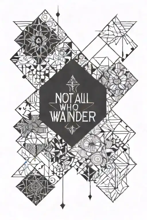 not all who wander are lost tattoo design idea