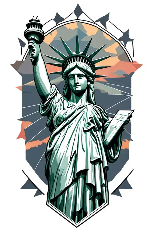 statue of liberty forearm sleeve tattoo design idea
