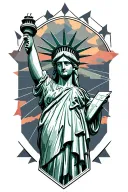 statue of liberty forearm sleeve tattoo design idea