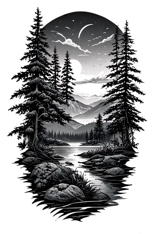 outdoors tattoo design idea