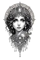 zodiac moon fairy dust jewels tattoo design idea