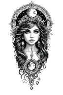 zodiac moon fairy dust jewels tattoo design idea