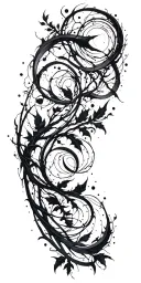 black vines with space and magic theme sleeve tattoo design idea