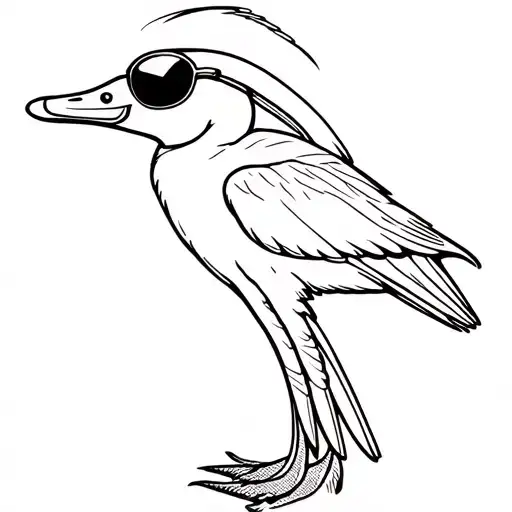 create a silly goose wearing aviators line work tattoo tattoo design idea