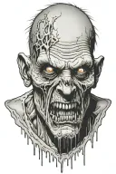 zombie head tattoo design idea