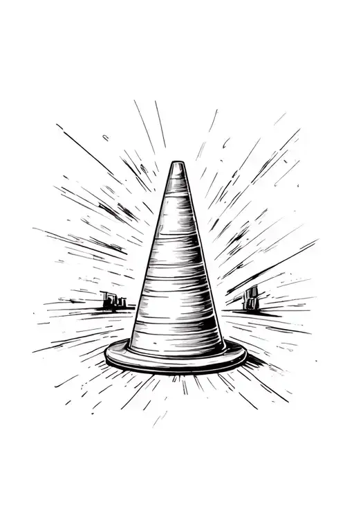 western traffic cone tattoo design idea