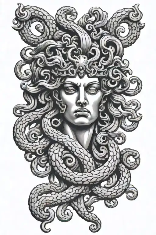Perseus Medusa head tattoo design idea