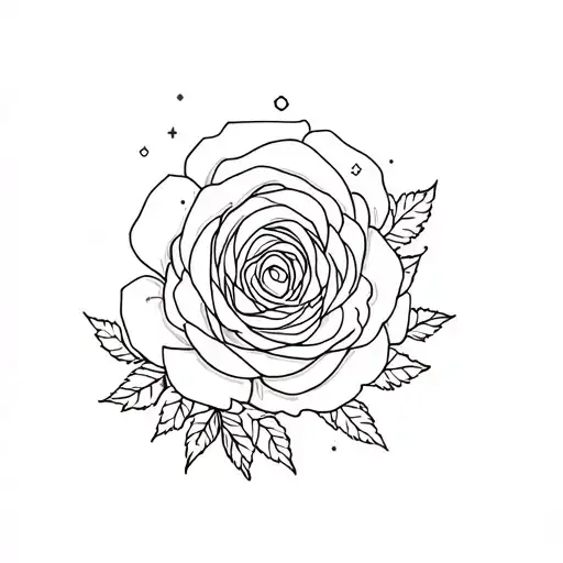 Rose and capricorn constellation tattoo design idea