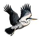 heron flying tattoo design idea