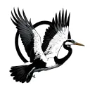 heron flying tattoo design idea