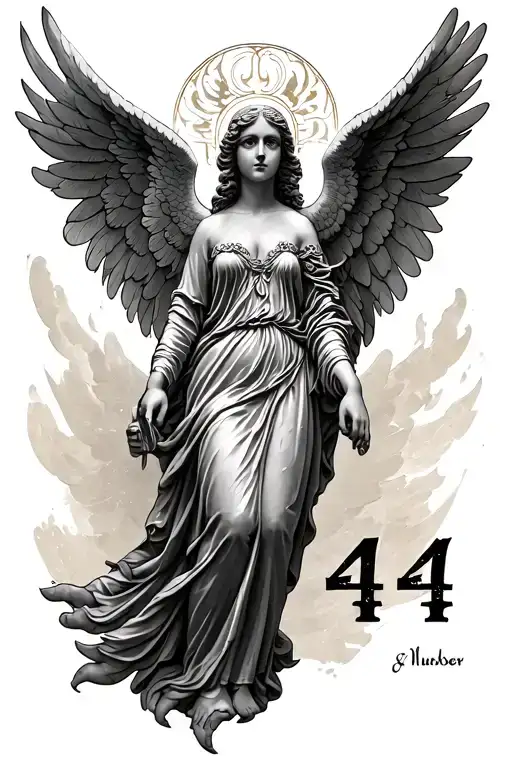 444 Angel Number tattoo design idea