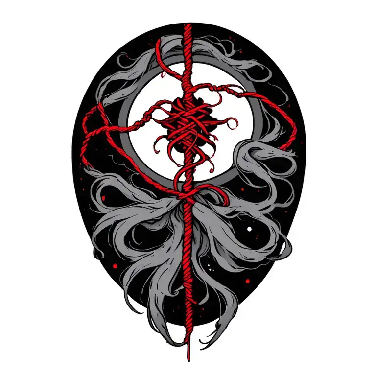 red string of fate tattoo design idea