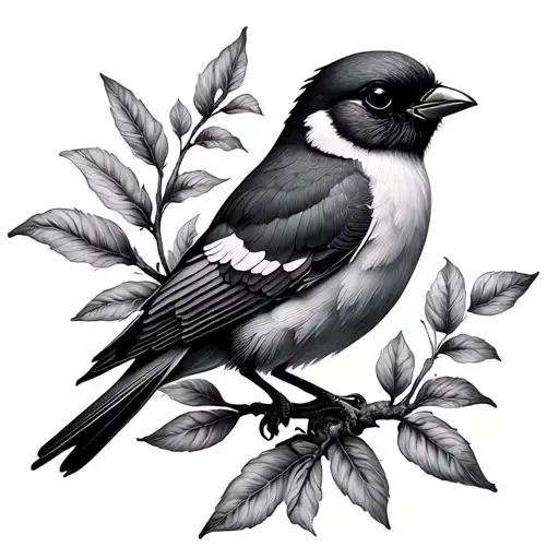 Blackwork Bird tattoo design idea
