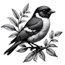 Blackwork Bird tattoo design idea