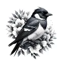 Blackwork Bird tattoo design idea