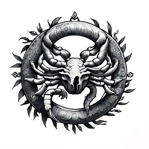 greek mythology, Cancer zodiac sign tattoo design idea