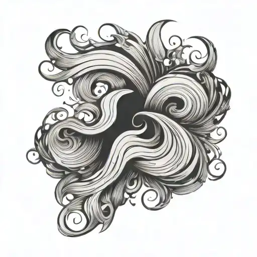 A minimalist wave or flowing line where Let it Be appears as part of the crest or integrated into the flow. tattoo design idea