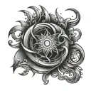 positive  energy magnet pulling tattoo design idea