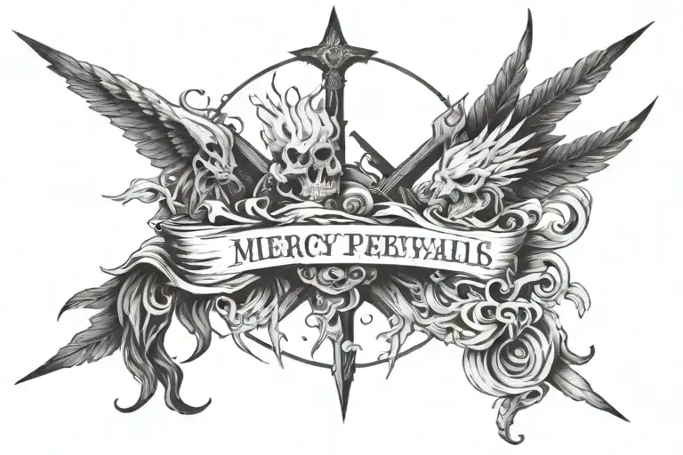 my mercy prevails over my wrath tattoo design idea