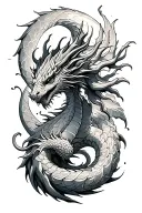 moon dragon tattoo design idea