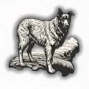 black sheep with a German shepherd silhouette shadow tattoo design idea