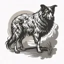black sheep with a German shepherd silhouette shadow tattoo design idea