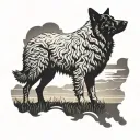 black sheep with a German shepherd silhouette shadow tattoo design idea