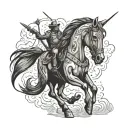 war horse puppet tattoo design idea