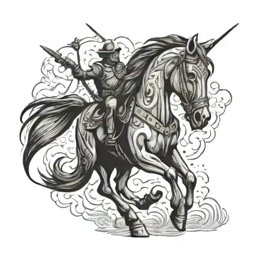 war horse puppet tattoo design idea