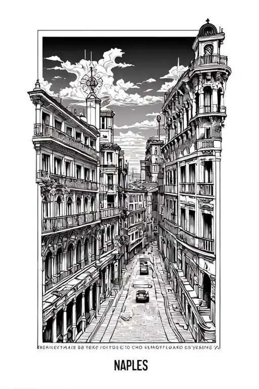 Naples city tattoo design idea