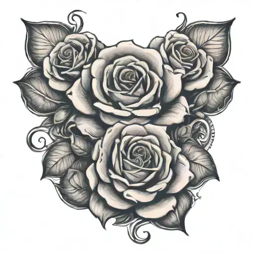 alexandra with roses intertwined tattoo design idea