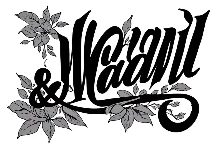 Malani & Naomi script tattoo design idea