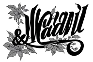 Malani & Naomi script tattoo design idea