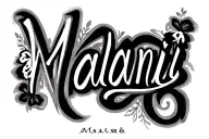 Malani & Naomi script tattoo design idea